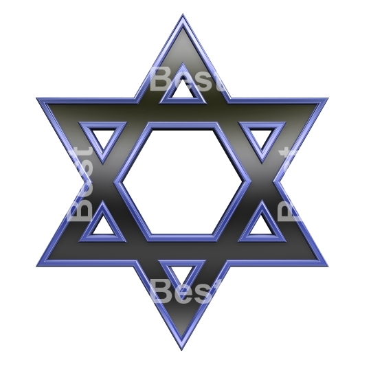 Black with blue frame Judaism religious symbol