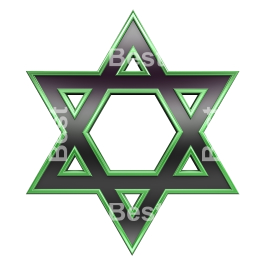 Black with green frame Judaism religious symbol