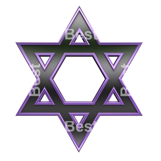 Black with purpleframe Judaism religious symbol