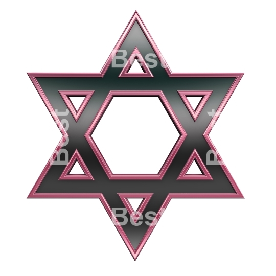 Black with red frame Judaism religious symbol