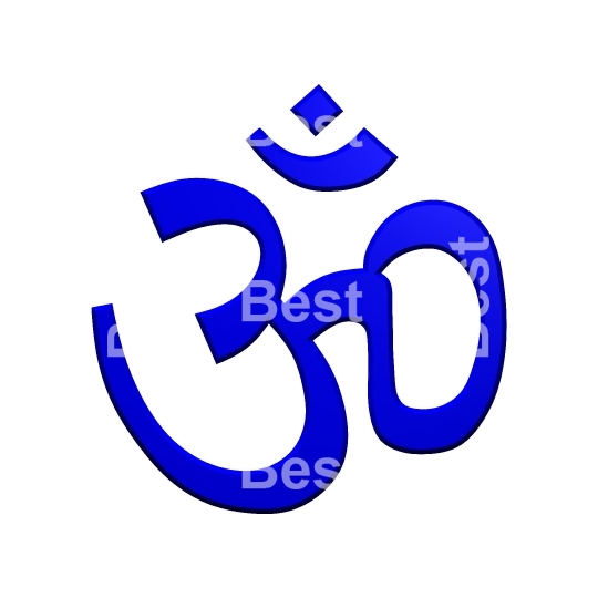 Blue Hinduism symbol. 