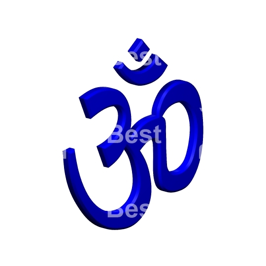 Blue Hinduism symbol. 