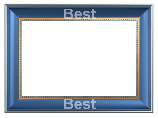 Blue picture frame isolated on white background