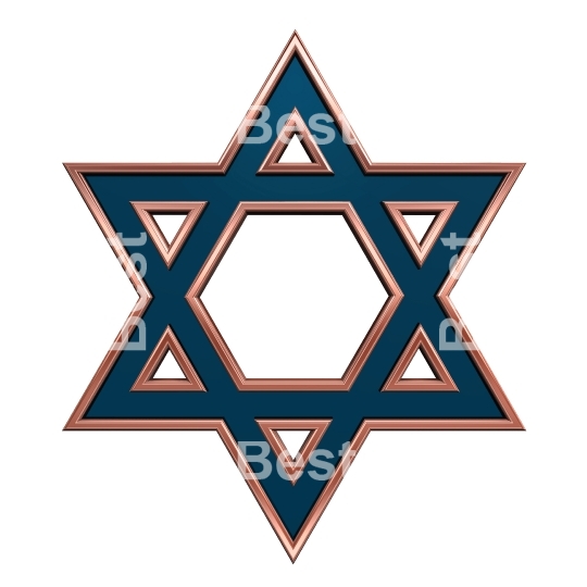 Blue with copper frame Judaism religious symbol