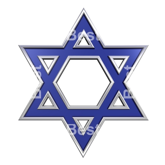 Blue with silver frame Judaism religious symbol