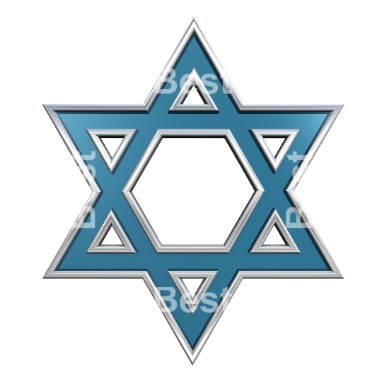 Blue with silver frame Judaism religious symbol