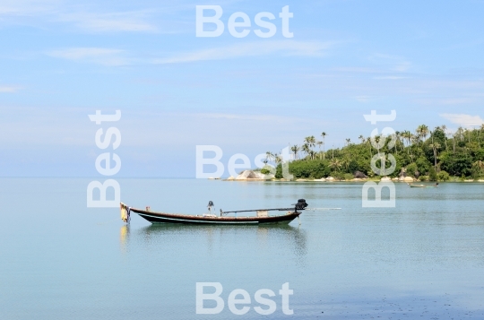 Boat in tropical bay