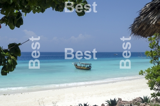 Boat on turquoise water