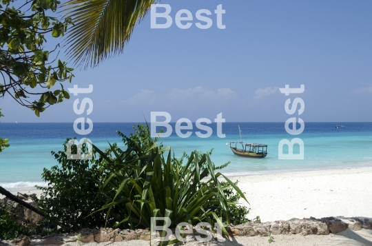 Boat on turquoise water