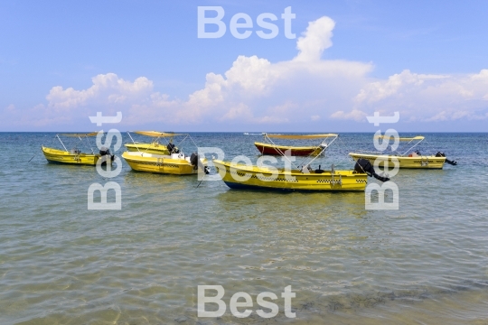 Boats on the sea.