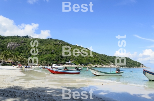 Boats waiting for tourists on the beach