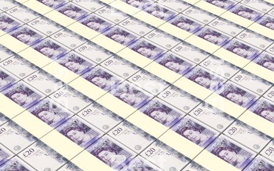 British pound bills stacks background