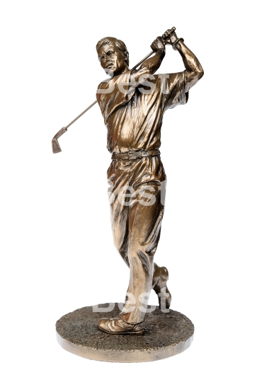 Bronze golfer statue