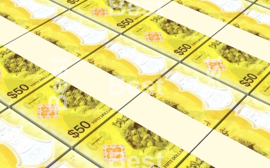 Brunei dollar bills stacks background