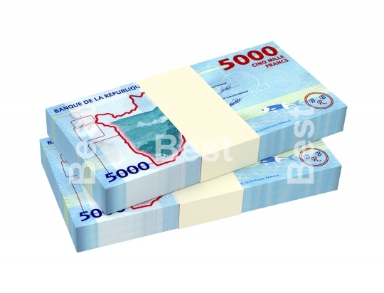 Burundian francs bills isolated on white with clipping path