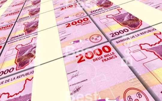 Burundian francs bills stacked background