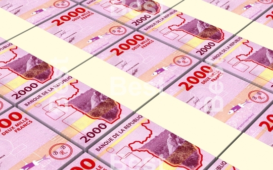 Burundian francs bills stacked background