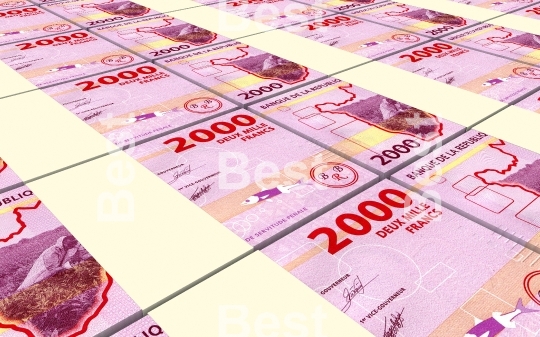 Burundian francs bills stacked background