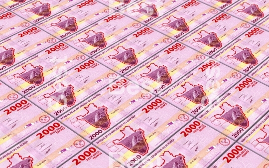 Burundian francs bills stacked background