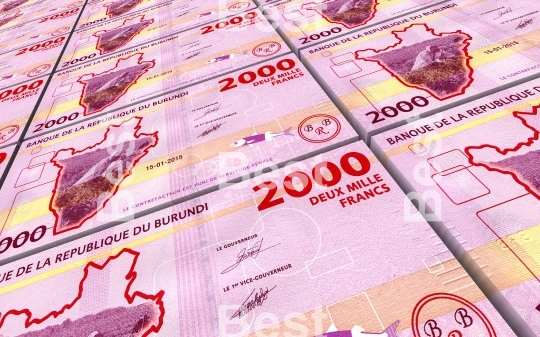 Burundian francs bills stacked background