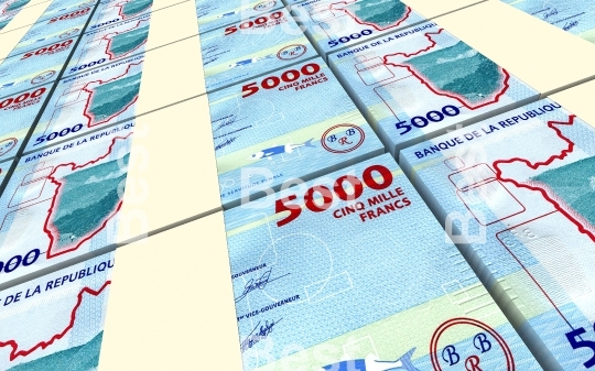 Burundian francs bills stacked background