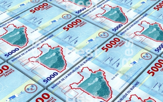 Burundian francs bills stacked background