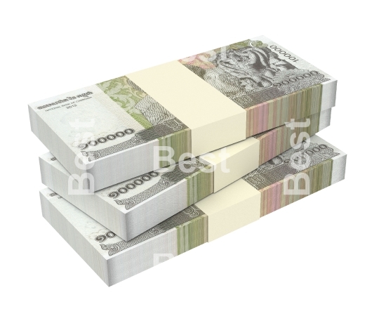 Cambodia riels bills isolated on white background