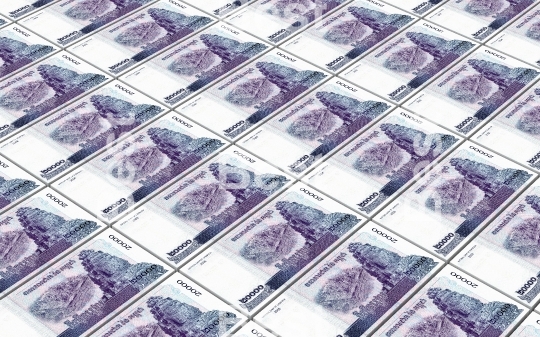 Cambodia riels bills stacked background