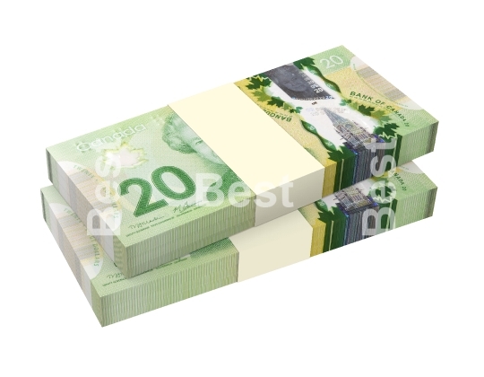 Canadian dollars money isolated on white background