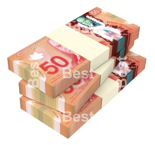 Canadian dollars money isolated on white background