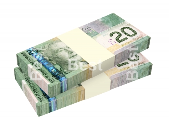 Canadian dollars money isolated on white background