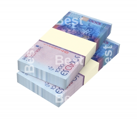 Cape Verdean escudos bills stacks background