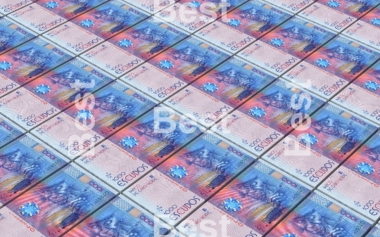 Cape Verdean escudos bills stacks background