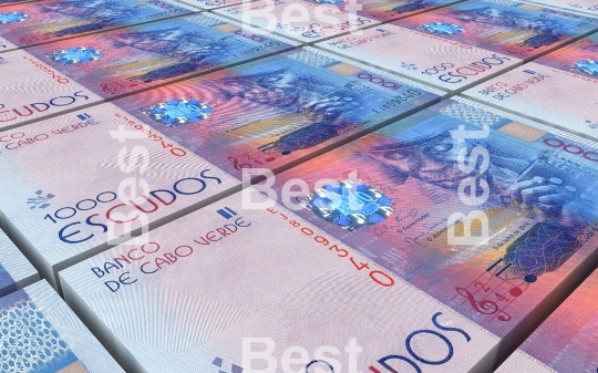 Cape Verdean escudos bills stacks background