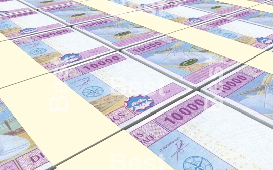 Central African CFA francs bills stacked background