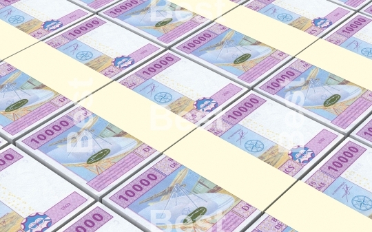 Central African CFA francs bills stacked background