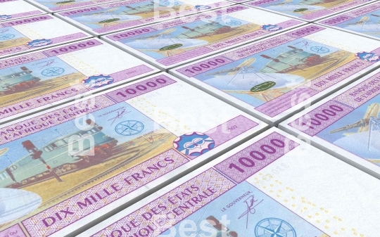 Central African CFA francs bills stacked background