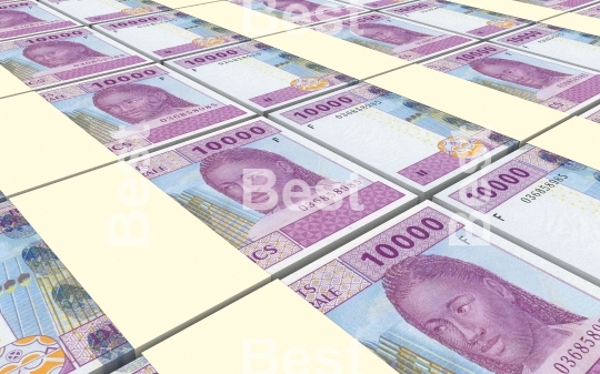 Central African CFA francs bills stacked background