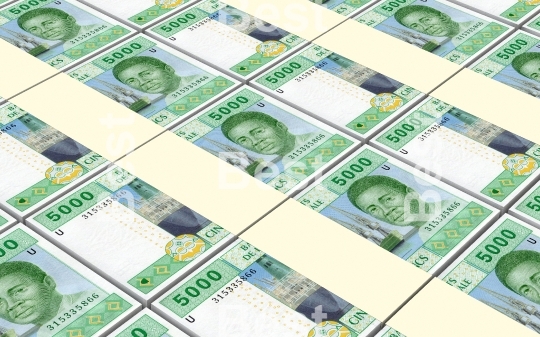 Central African CFA francs bills stacked background