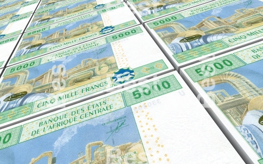 Central African CFA francs bills stacked background