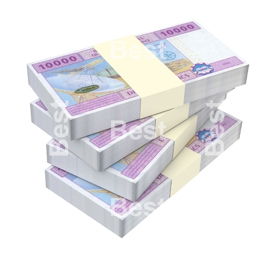 Central African CFA francs isolated on white background