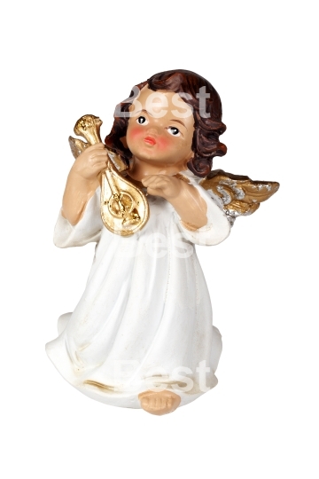 Christmas angel figurine as musicians