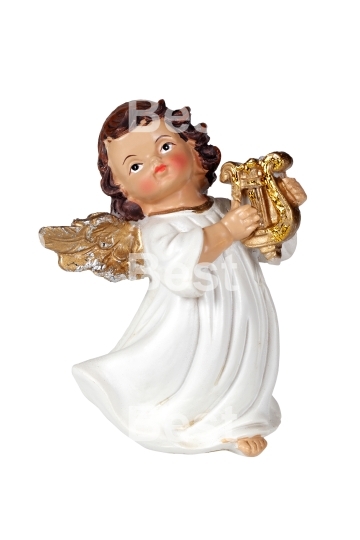 Christmas angel figurine as musicians