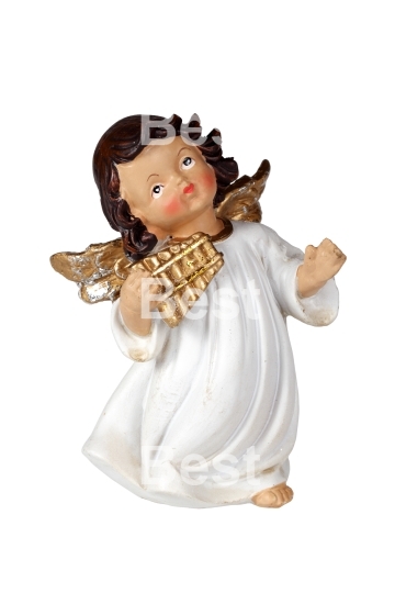 Christmas angel figurine as musicians