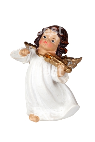 Christmas angel figurine as musicians