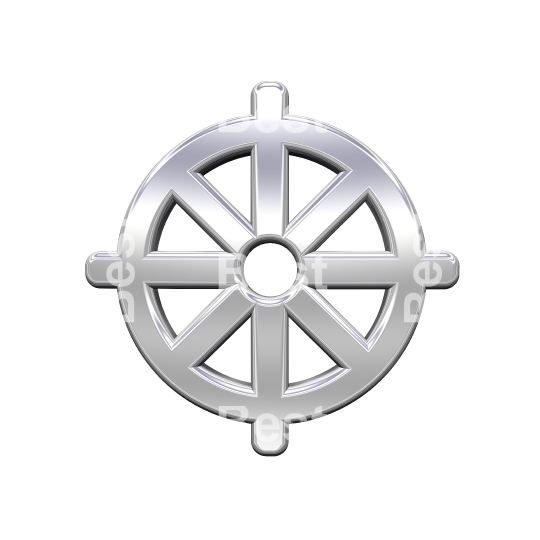 Chrome Buddhism symbol. 