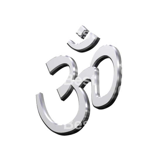 Chrome Hinduism symbol. 