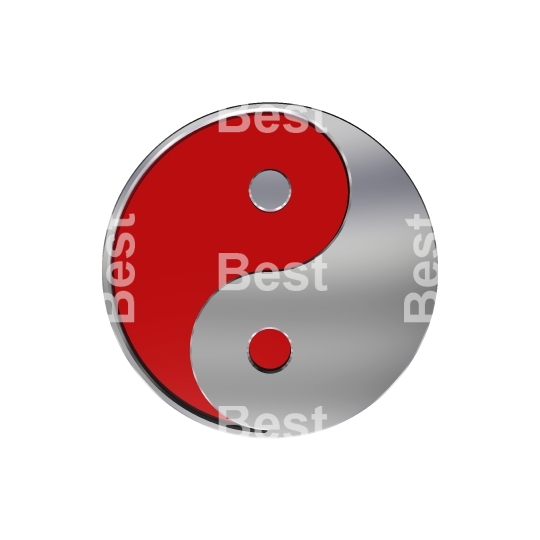 Chrome Yin-Yang, symbol of harmony. 