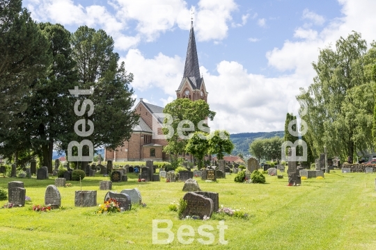 Church witch graveyard in Lillehammer 