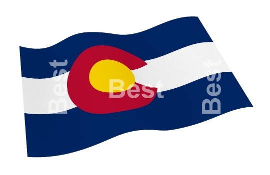 Colorado flag isolated on white background with clipping path from world flags set